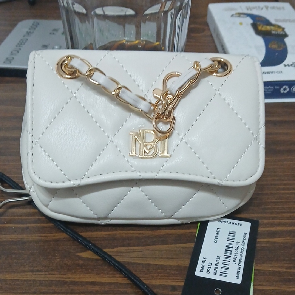 BAGDLEY MISCHKA MINIWhite Quilted Chain Bag NWT